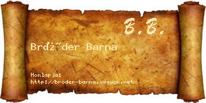 Bröder Barna névjegykártya